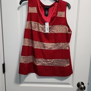 Metaphore  Red and Gold Tank Top Sz XL NWT